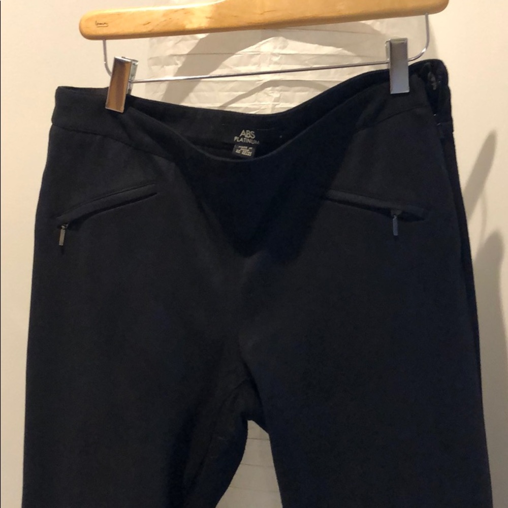 ABS suede front/knit back pant.